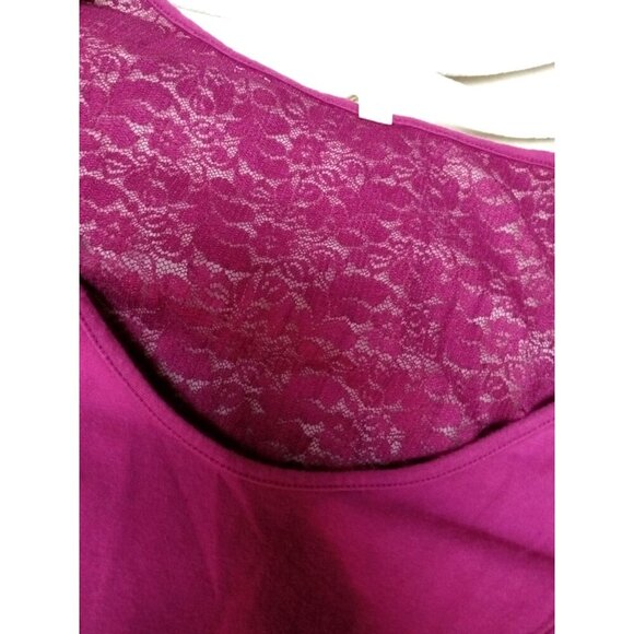 Free People Womens Raspberry Lace Back Short Sleeve Blouse Size Medium - Picture 2 of 8